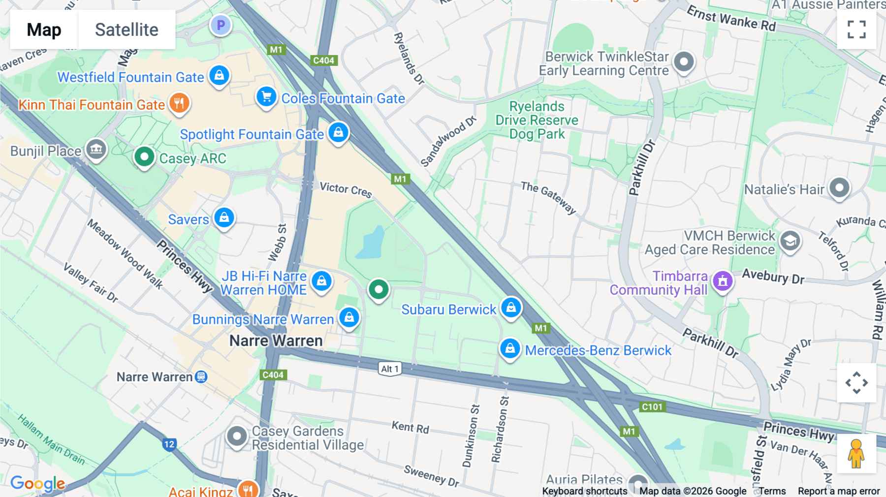 Click for interative map of 64, Victor Crescent, Level 1, Melbourne