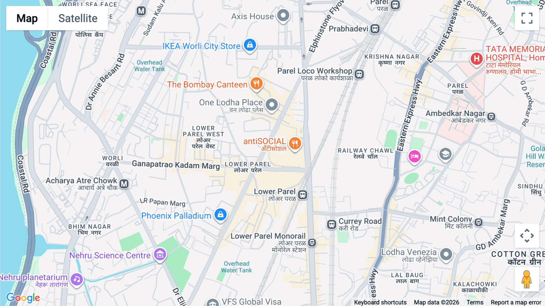 Click for interative map of Arunodaya Building Office no 1 and 2, Senapati Bapat Marg, Right opposite to Matunga Road Station (West), Mumbai