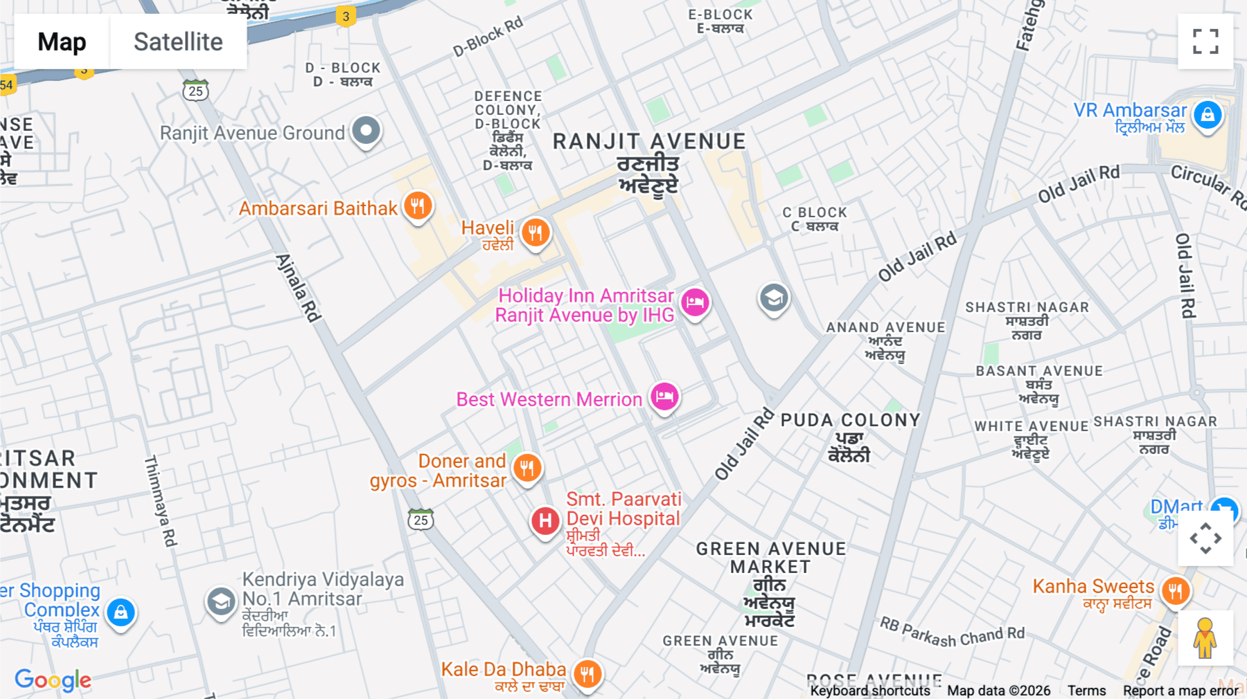 Click for interative map of 3rd Floor, SCO 1 & 2, B-Block, Ranjeet Avenue Complex, Amritsar