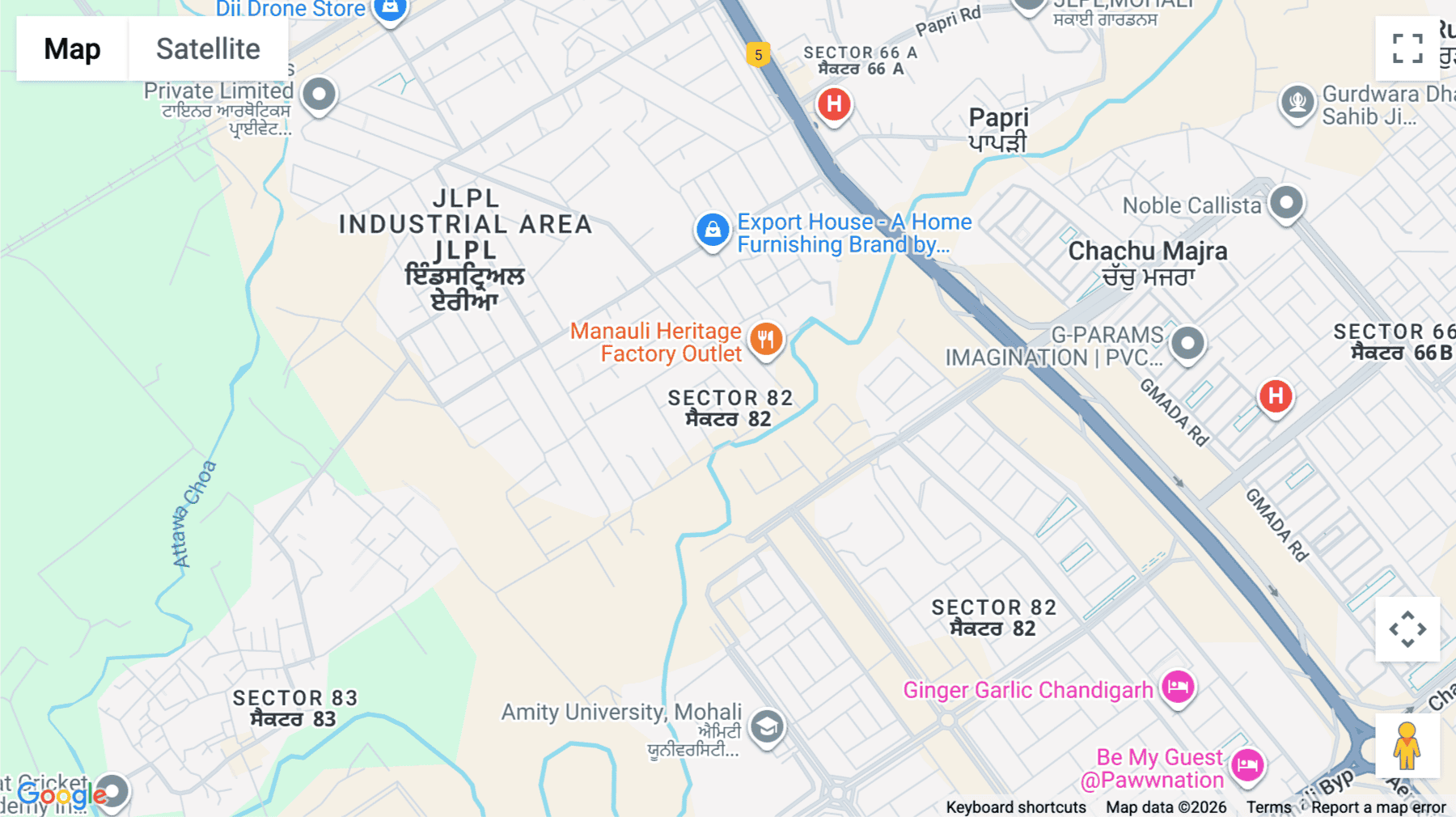 Click for interative map of Plot No.1262-A Sector 82 JLPL Industrial Area, Mohali SAS Nagar, Mohali