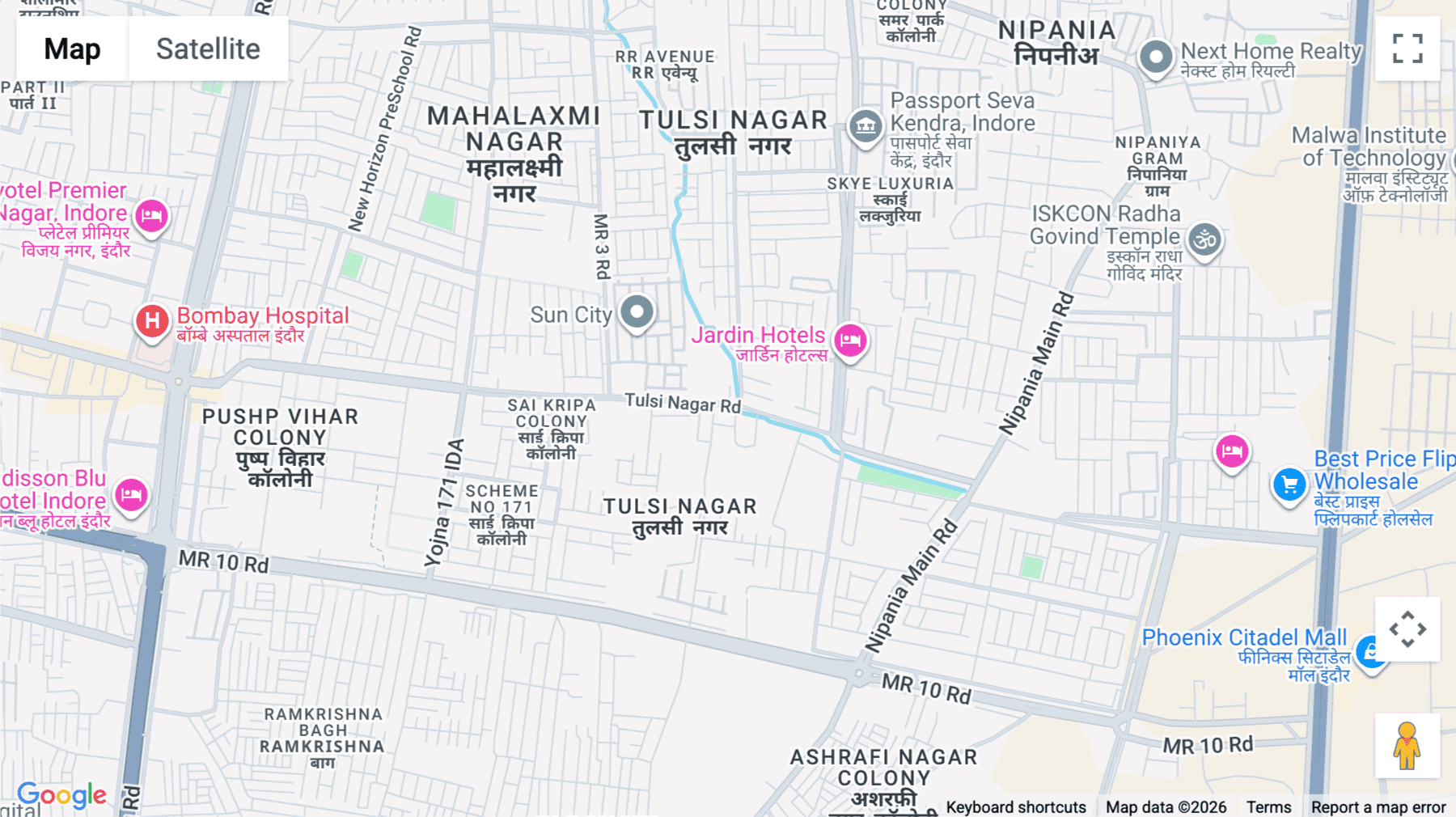 Click for interative map of Tulsi Nagar Rd, Tulsi Nagar, Mahalaxmi Nagar, BCM Zodiac, Indore