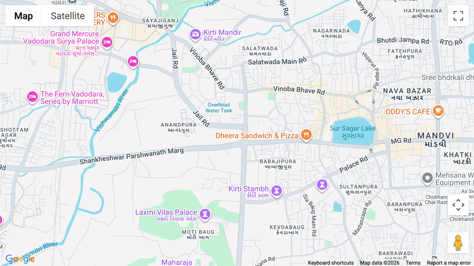 Click for interative map of 1 Maharni Shanti Devi Marg Dandia Bazar, Raod Baroda The Baroda Crossway, Vadodara