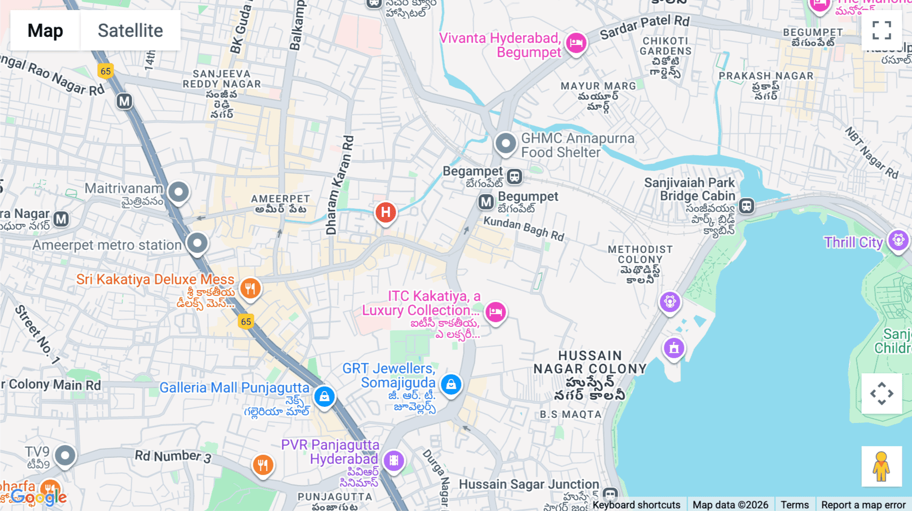 Click for interative map of Greenlands Road, Kundanbagh Clolny Bagumpet, Hyderabad