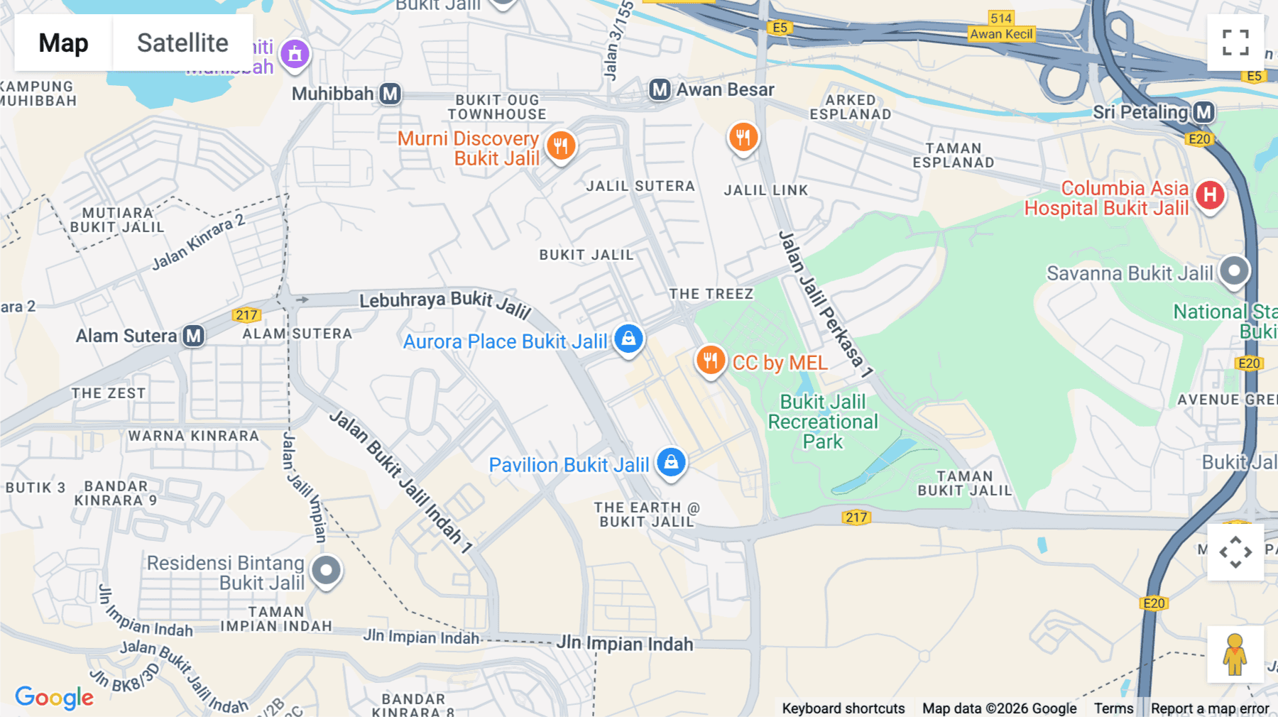 Click for interative map of 1 Persiaran Jalil 1, Unit 3-03-01, Aurora Place Bukit Jalil, Bandar Bukit Jalil, Kuala Lumpur