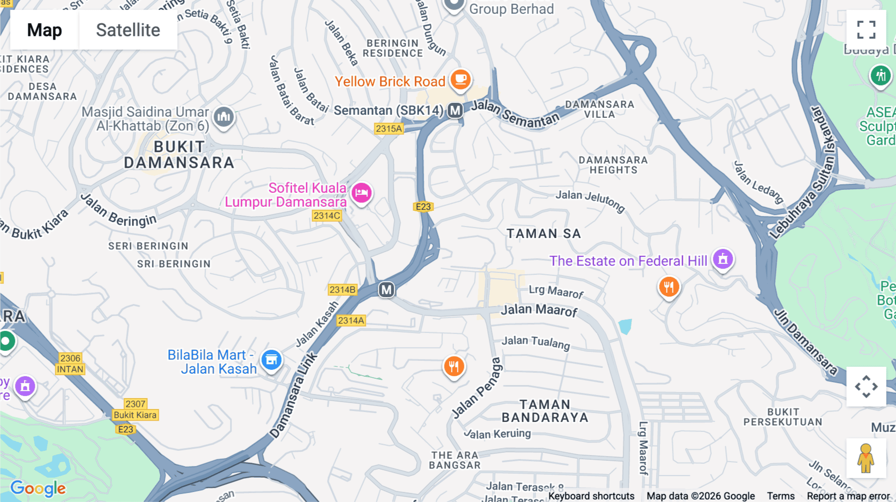 Click for interative map of 28, Jalan Damansara, Level 1, D28 Damansara, Damansara Heights, Kuala Lumpur