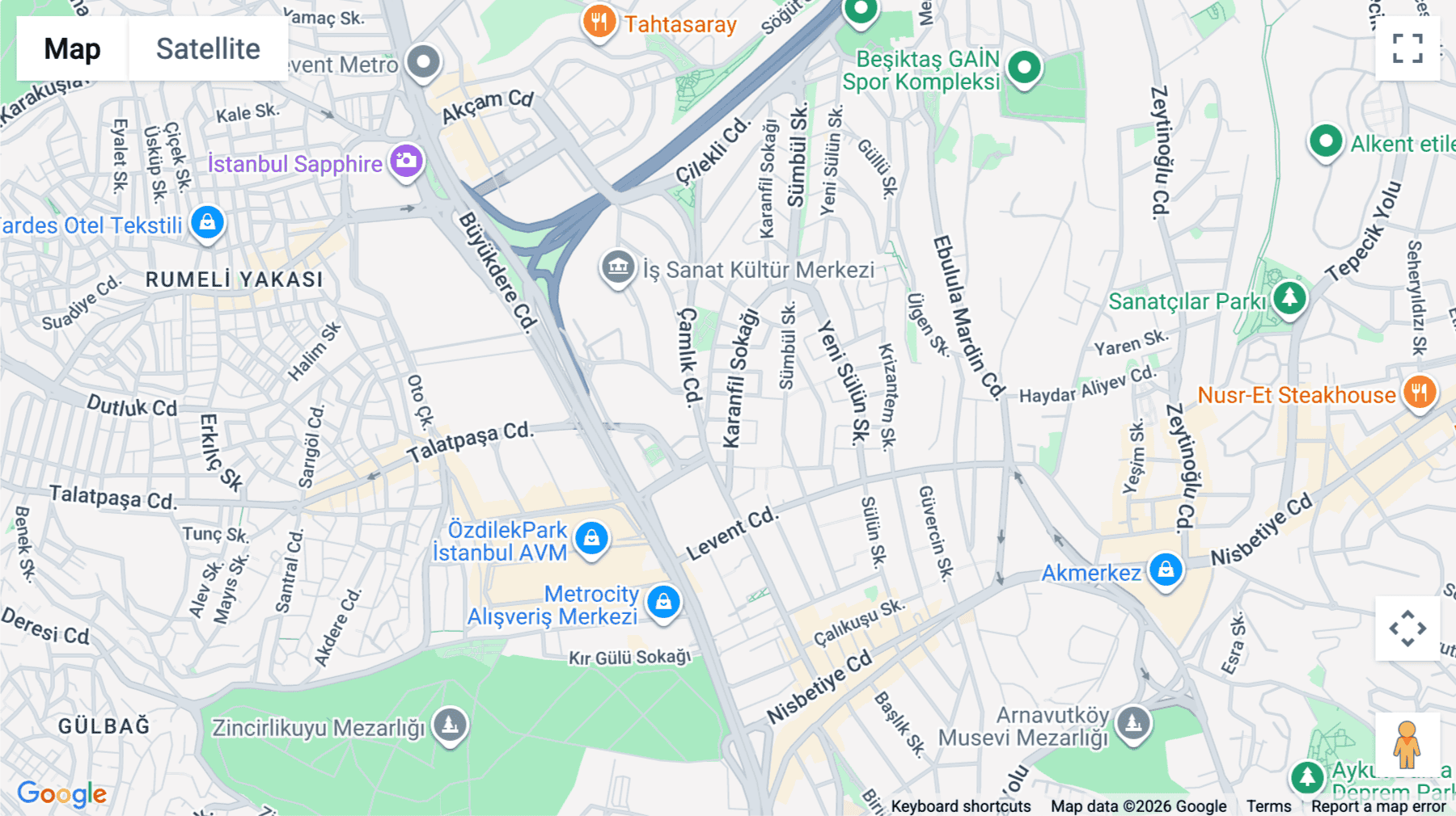 Click for interative map of No: 13, Karanfil Sokağı, Levent/Besiktas, Istanbul