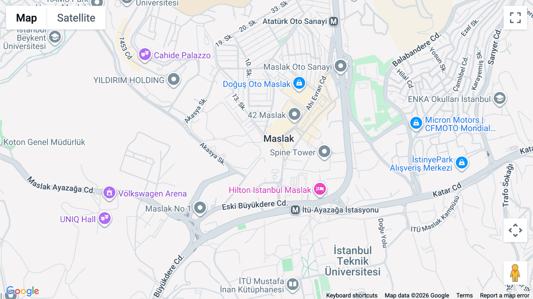 Click for interative map of Ahi Evran Caddesi No: 11 Olive Plaza, Maslak, Sarıyer, Istanbul