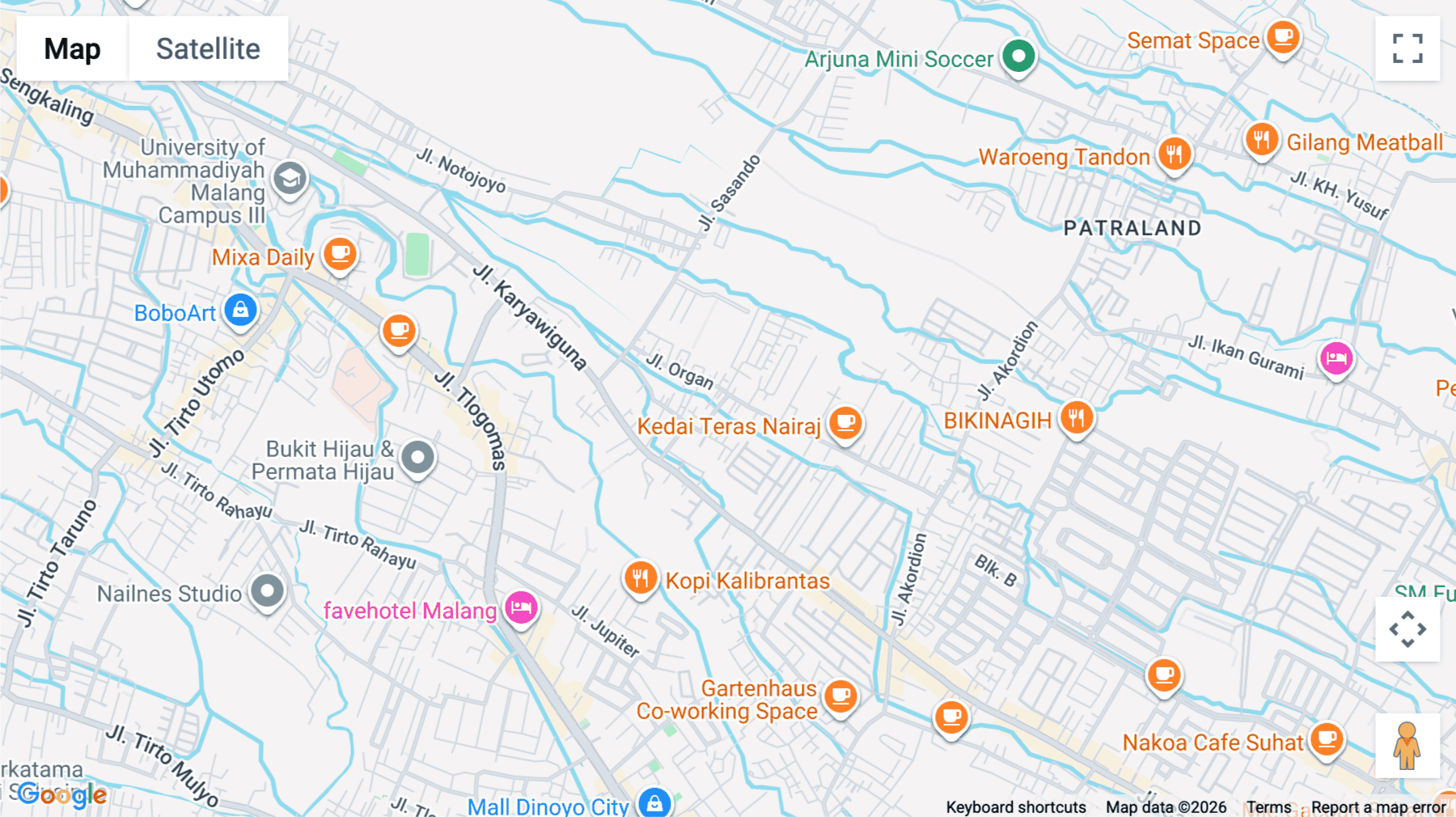 Click for interative map of Jl. Arumba No.7, RT.001/RW.004, Tunggulwulung, Kecamatan. Lowokwaru, Kota Malang, Jawa Timur, Surabaya