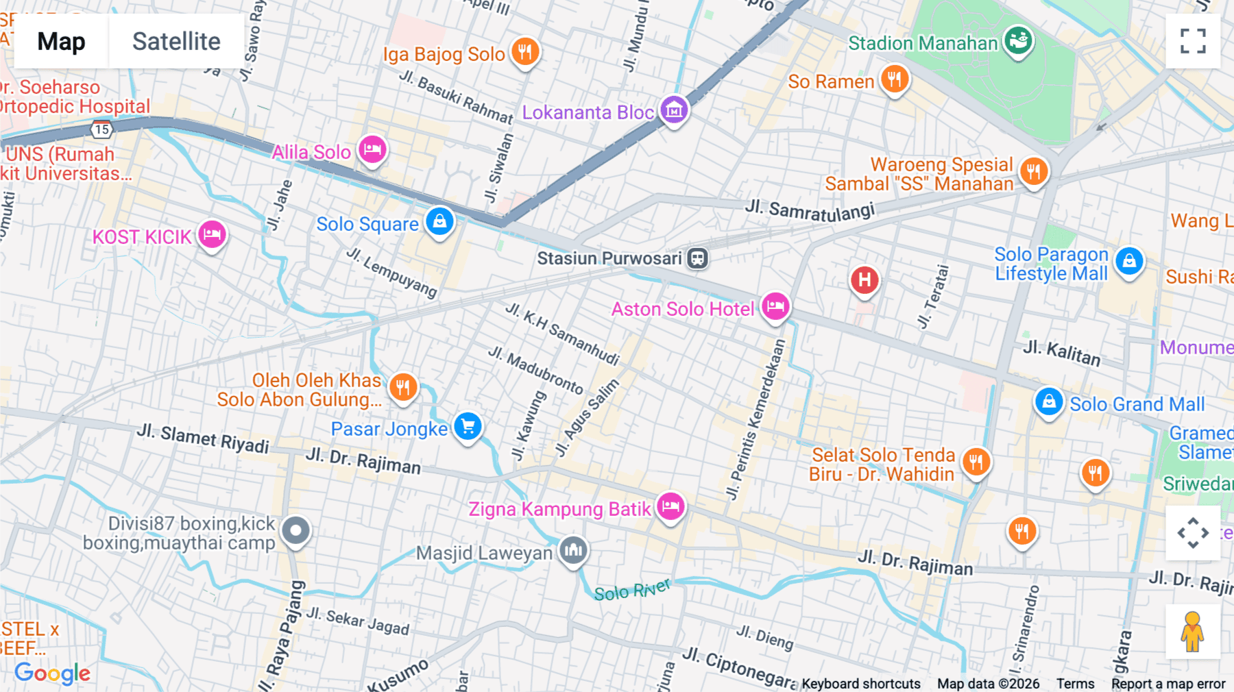 Click for interative map of Jl. Agus Salim No.18E, Sondakan, Kec. Laweyan, Surakarta (Solo)