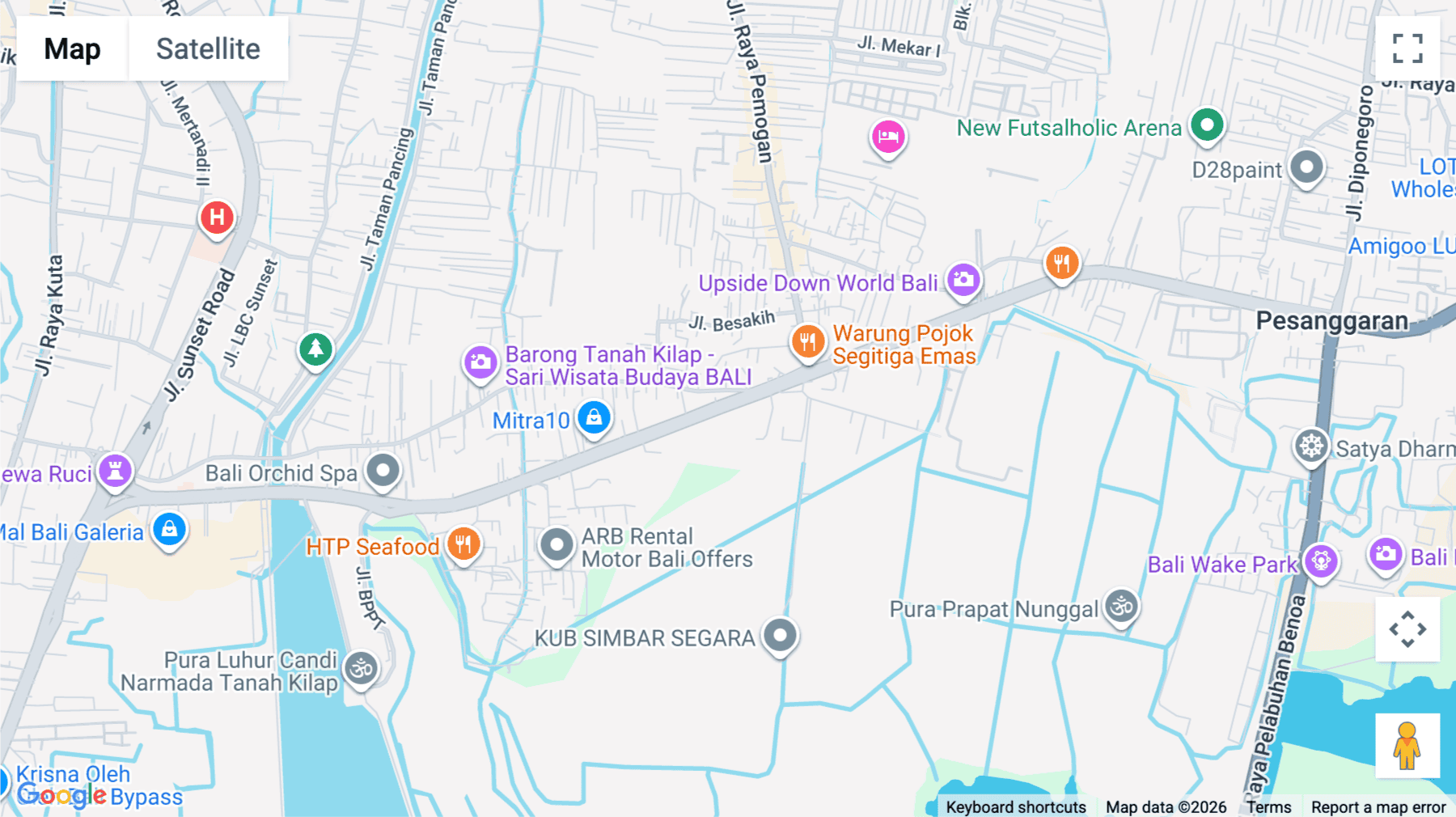 Click for interative map of 602, Jalan Bypass Ngurah Rai, Denpasar
