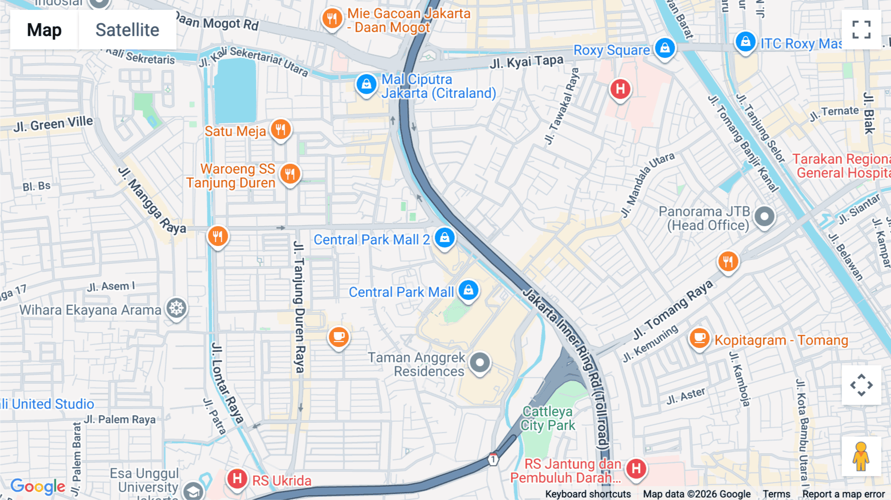 Click for interative map of Kav. 28, Jalan Letjen S. Parman, Jakarta