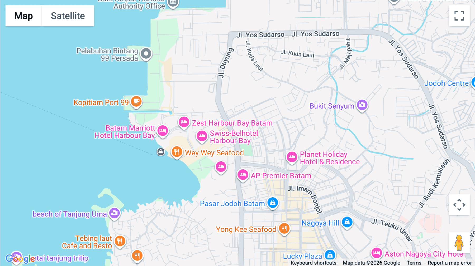 Click for interative map of Jalan Harbour Bay, Batam