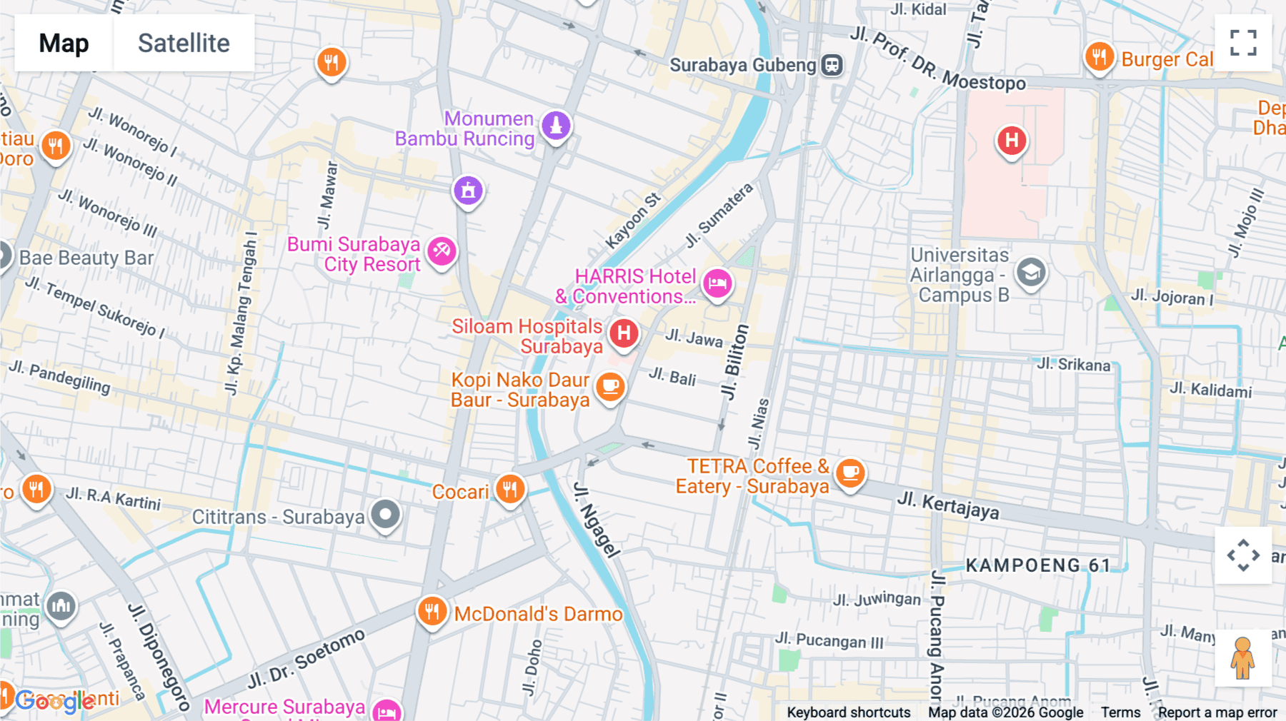 Click for interative map of Jalan Biliton No. 43, Gubeng, Surabaya