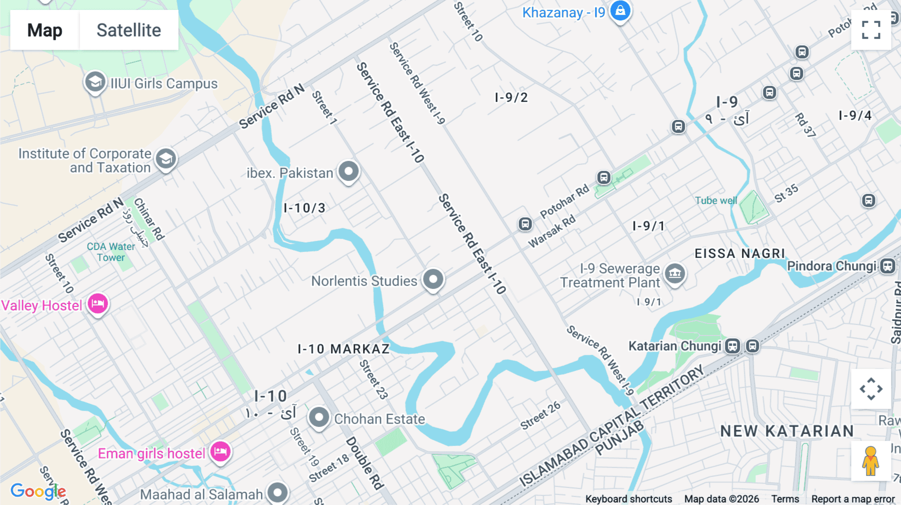Click for interative map of plot 206, sector I-10/3, service road east, islamabad, Islamabad