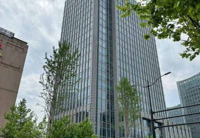 Exterior view of the glass-facade Changfeng International Building.