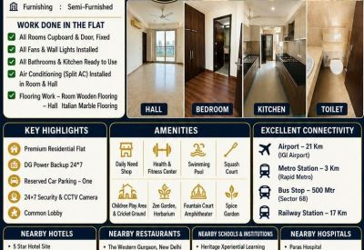Marketing flyer for Heritage One apartments featuring building exterior and unit details.