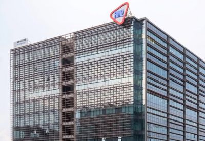 Signage atop the glass facade of Redbrick Offices, Rmz Ecoworld, Outer Ring Road, Campus 31.