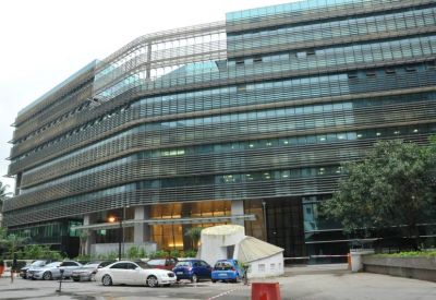 Exterior view of the glass-facade Redbrick Offices, Solitaire Corporate Park Building N.