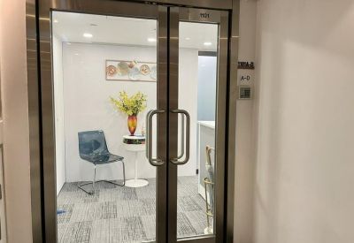 Professional office entrance with glass doors and reception area, Lippo Sun Plaza, Hong Kong