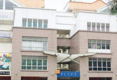 Exterior view of the multi-story commercial building at The Place, Jalan PJU 8/5G.