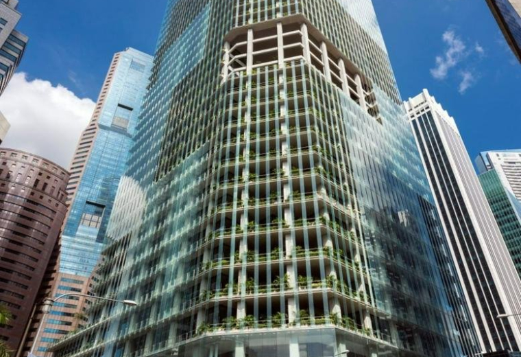 Exterior view of the glass-facade skyscraper at Capita Green, 138 Market Street.