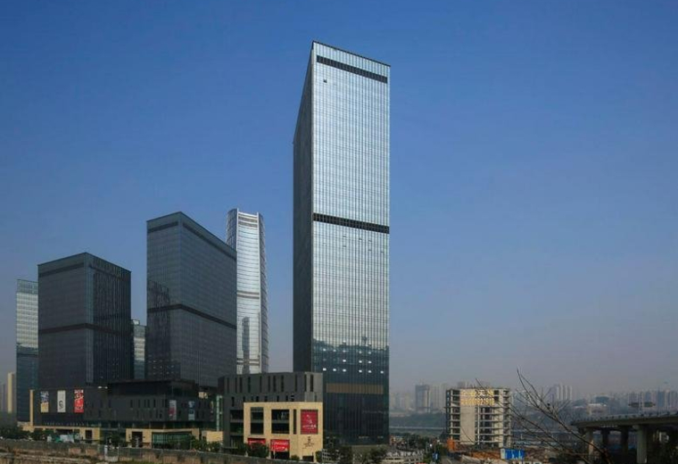 Exterior view of the glass-facade Building 8, Corporate Avenue, No. 1 Hua Sheng Road.