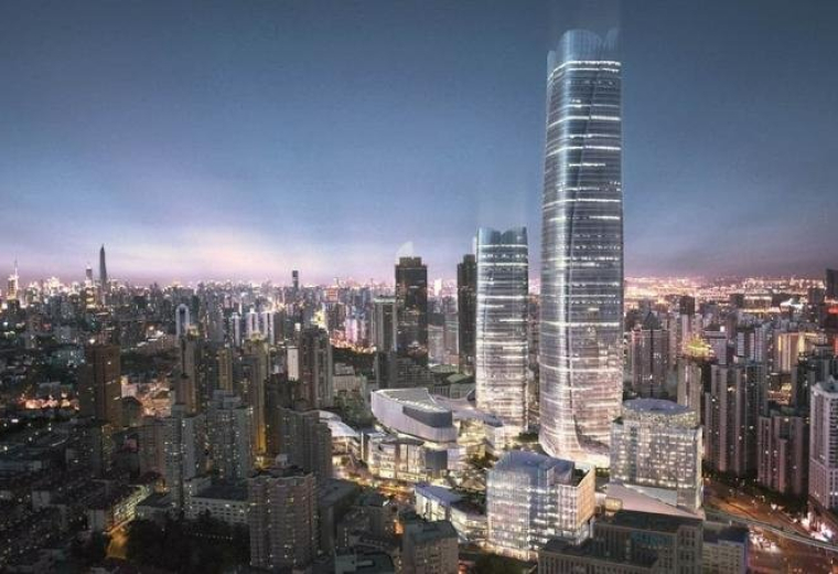 Dusk exterior view of the glass skyscrapers at Level 29, Tower A, THREE ITC.