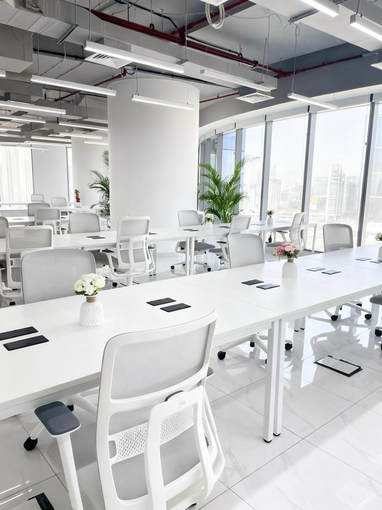 Exterior view of the Addax Tower in Abu Dhabi, a tall modern skyscraper with glass facade.