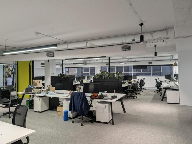 Wide-angle view of Level 2, 241 Commonwealth Street, Surry Hills featuring a bright open-plan office workspace.