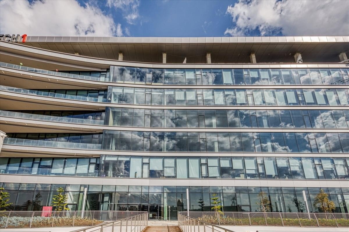 Exterior view of the glass-facade 1 Atir Yeda street, A Building.