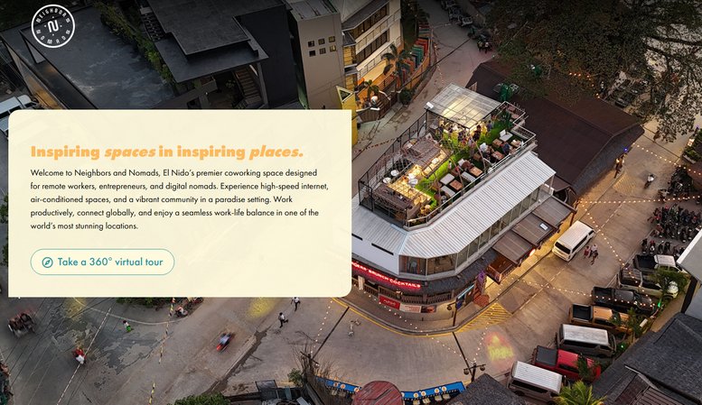Aerial exterior view of the multi-level complex at Hama Street, Unit 7, Town Sq, Calle Hama, El Nido.