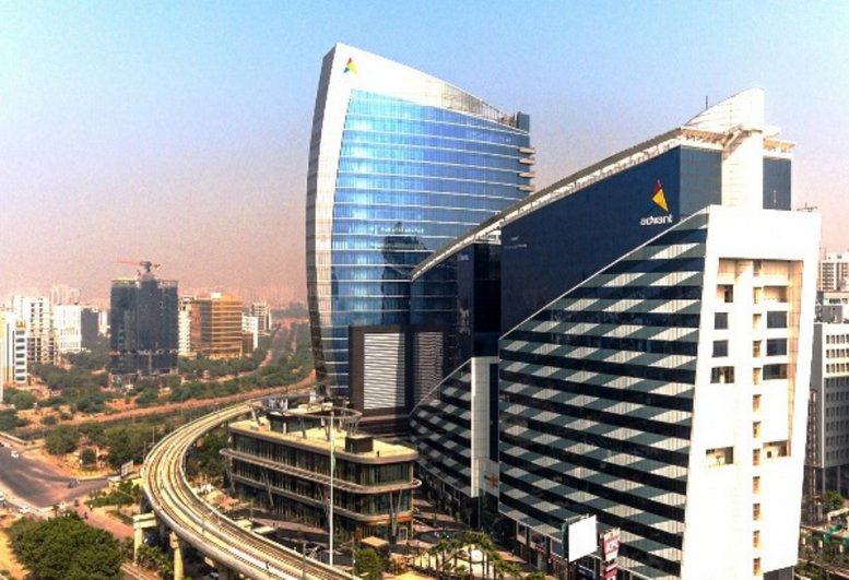 Exterior view of the glass-facade Redbrick Offices, Advant Navis Business Park, Noida, 24th Floor, Tower C.