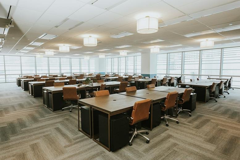 Wide-angle view of an open-plan office at 1 George Street, Level 10, Singapore.
