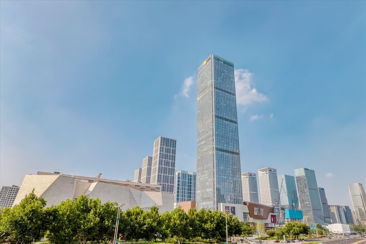 Exterior view of the soaring glass skyscraper at China Resources, No. 11111, Jingshi Road.