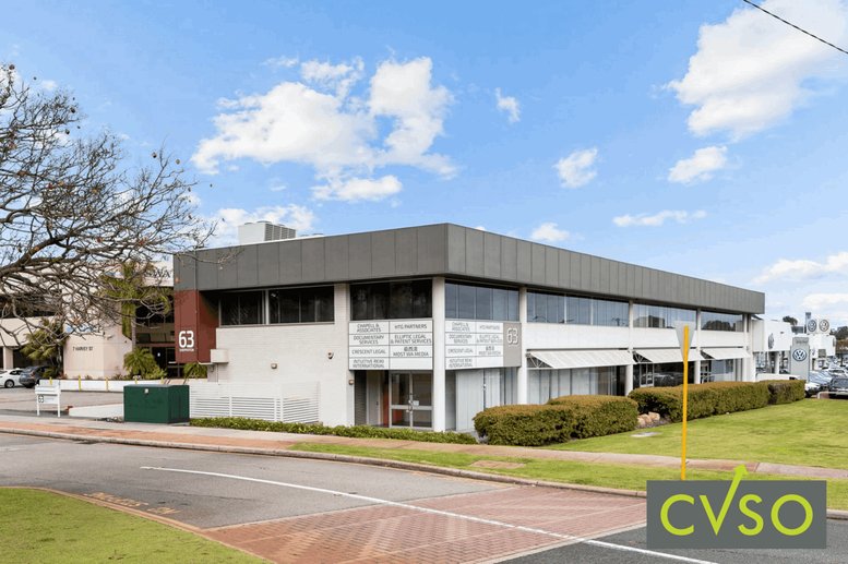 Exterior view of 2/63 Shepperton Road, Perth, Western Australia, a two-story commercial building.