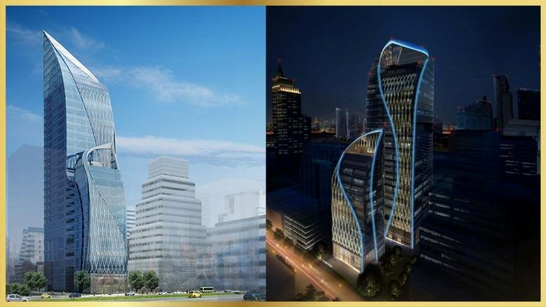 Day and night exterior view of the modern glass-facade 29 Vanissa Building.