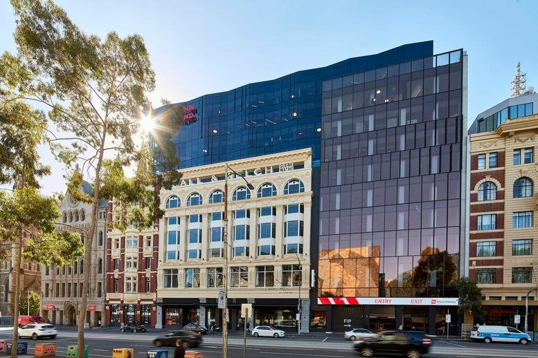 Exterior view of the contemporary facade at 180 Flinders Street.