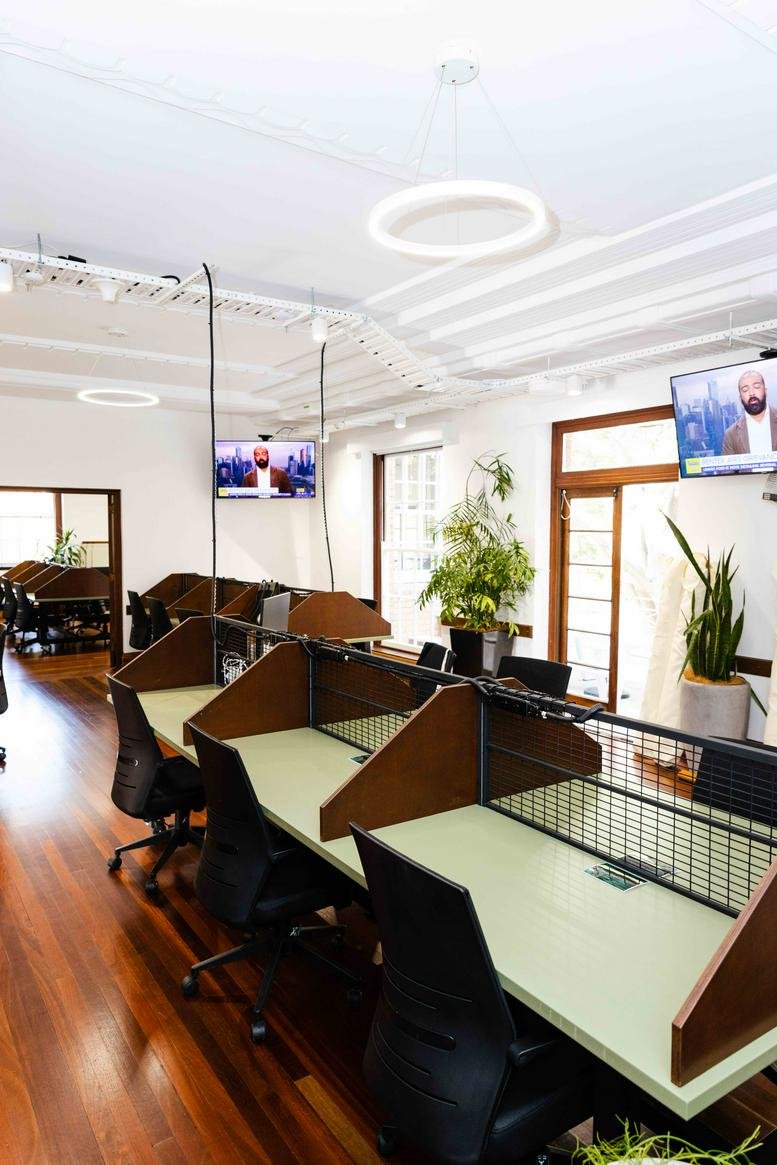 Spacious co-working area at 44 & 46, The Barracks Precinct, North Head Sanctuary, Sydney.