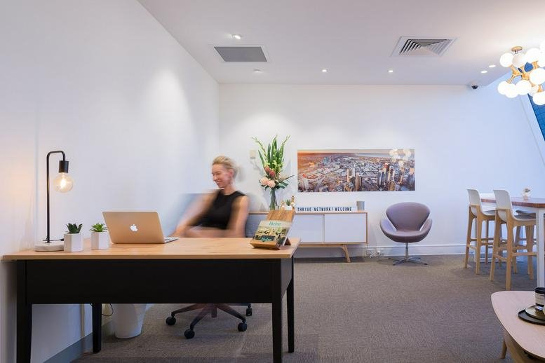 Reception and waiting area at Levels 2 & 3, 52 Albert Road, Melbourne, Victoria.