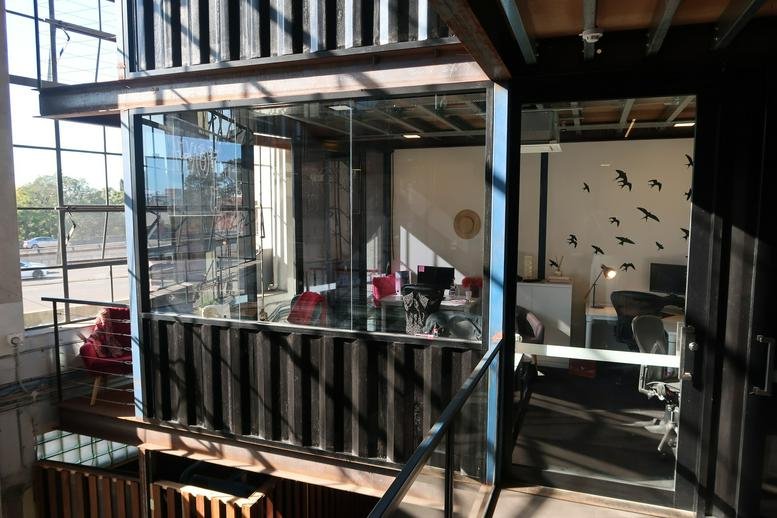 Mezzanine office level overlooking large windows at 6, Middlemiss Street, Milsons Point.