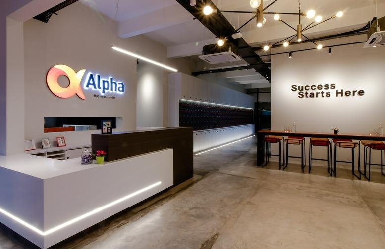 Modern reception lobby with branding at Block H, The Suites Jaya One, 72A Jalan Universiti, Petaling Jaya.