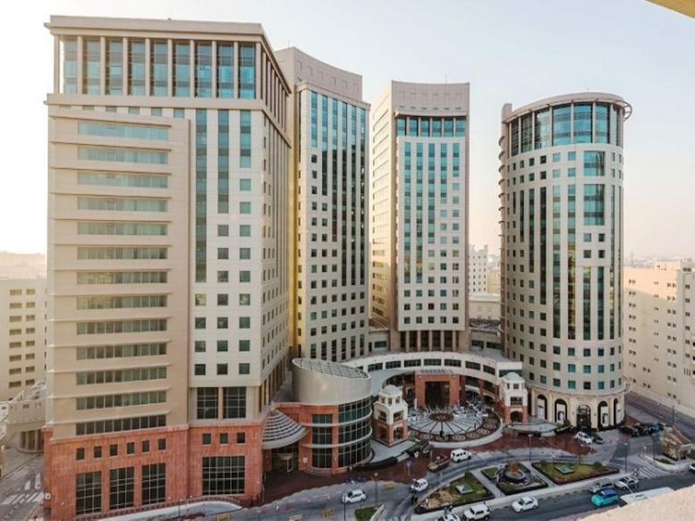 Exterior view of the four modern high-rise Barwa Towers, C-Ring road, Doha.