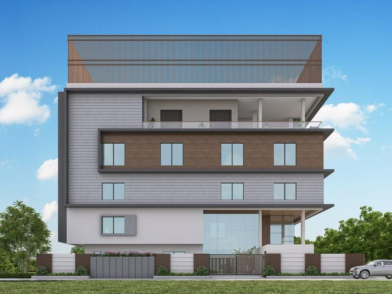 Exterior view of the multi-story modern building at Kamal Vihar Road, Sector 2, Office No. A42.