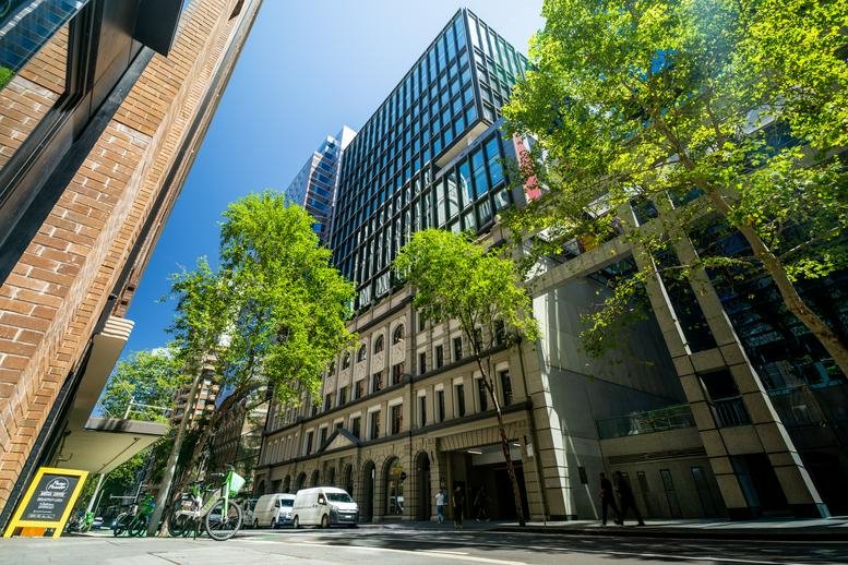 Exterior view of the historic and modern facade at Merchant House.