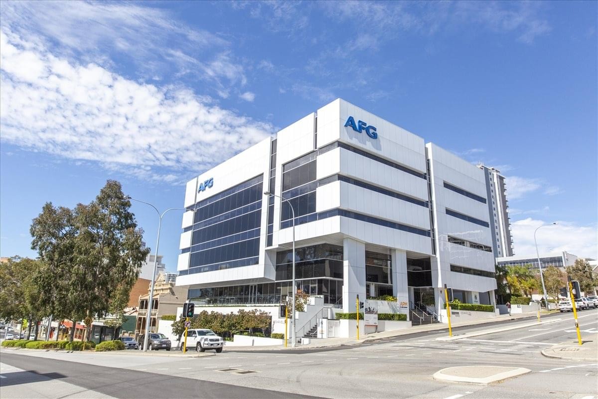 Exterior view of the white facade building at 100 Havelock Street (L1).
