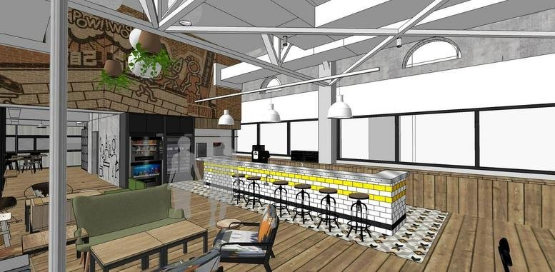 Spacious cafe and lounge area at 1262 Yan'an Xi Lu, Changning Qu, Shanghai Shi.