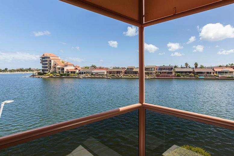 Balcony view of the waterfront office building at 153 Brebner Drive overlooking West Lakes.