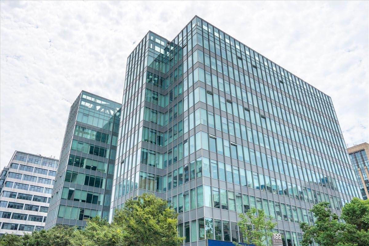 Exterior view of the glass-facade Shanghai Champion Centre building.