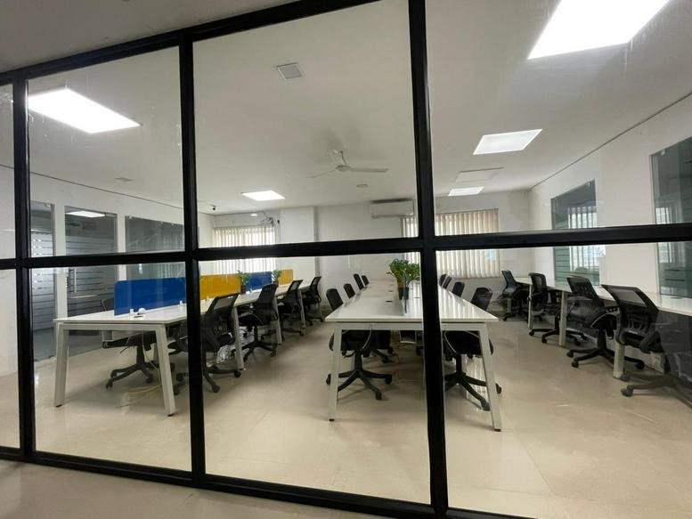Wide view of the open-plan office suite at Shanmukh Empire, 201, Ayyappa Society.
