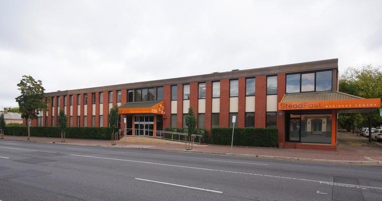 Exterior view of the brick facade building at 239 Magill Road, Maylands, Norwood, Adelaide, Australia.